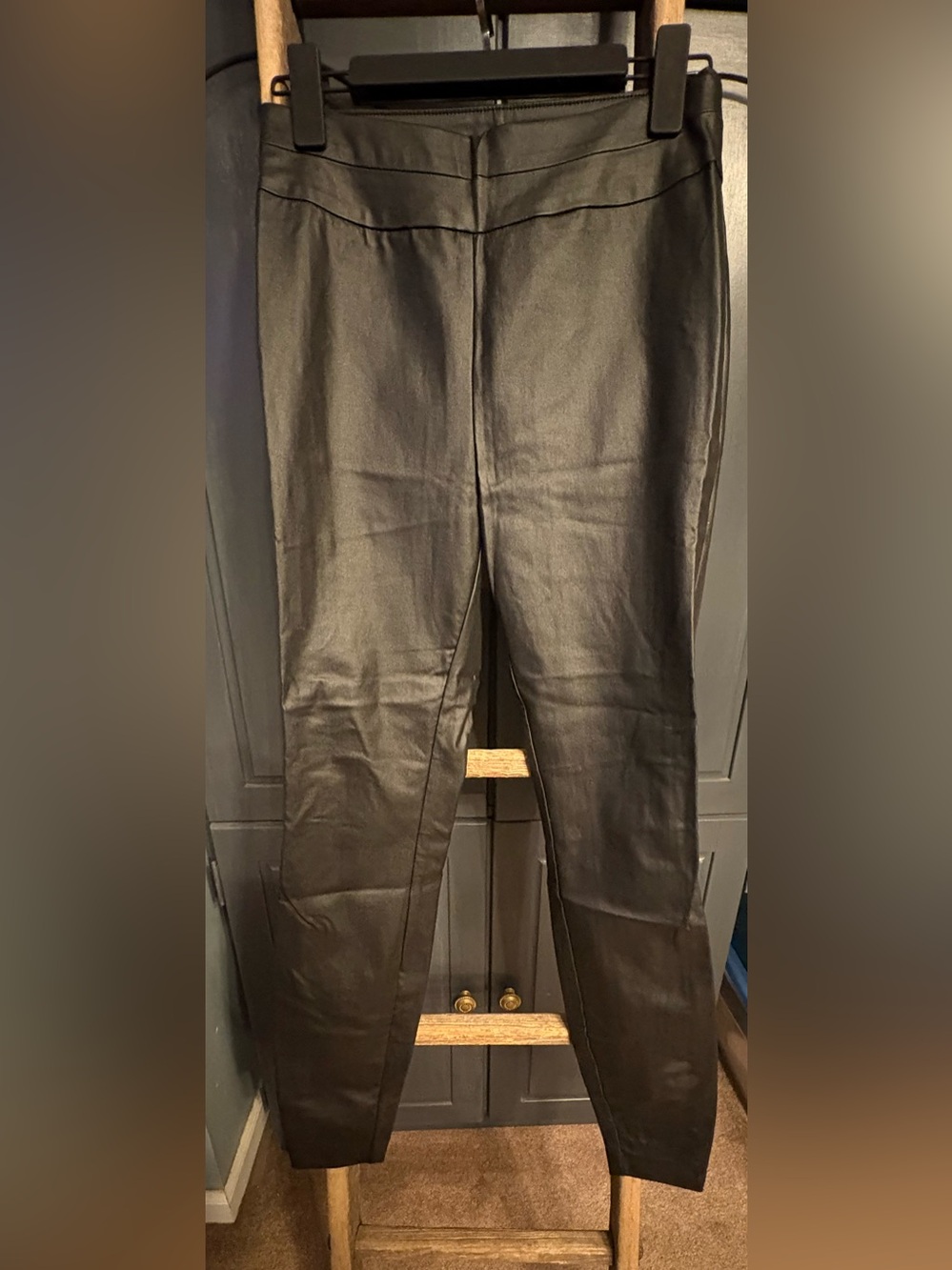 New York & Company Black Faux Leather Trousers